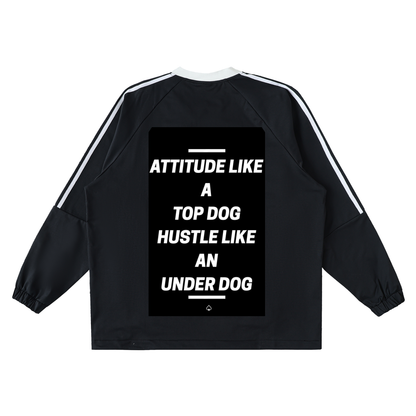 Color-Block V-Neck Long-Sleeve T-Shirt