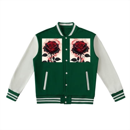 Two-Tone Fleeced Varsity Jacket