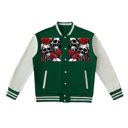 Two-Tone Fleeced Varsity Jacket