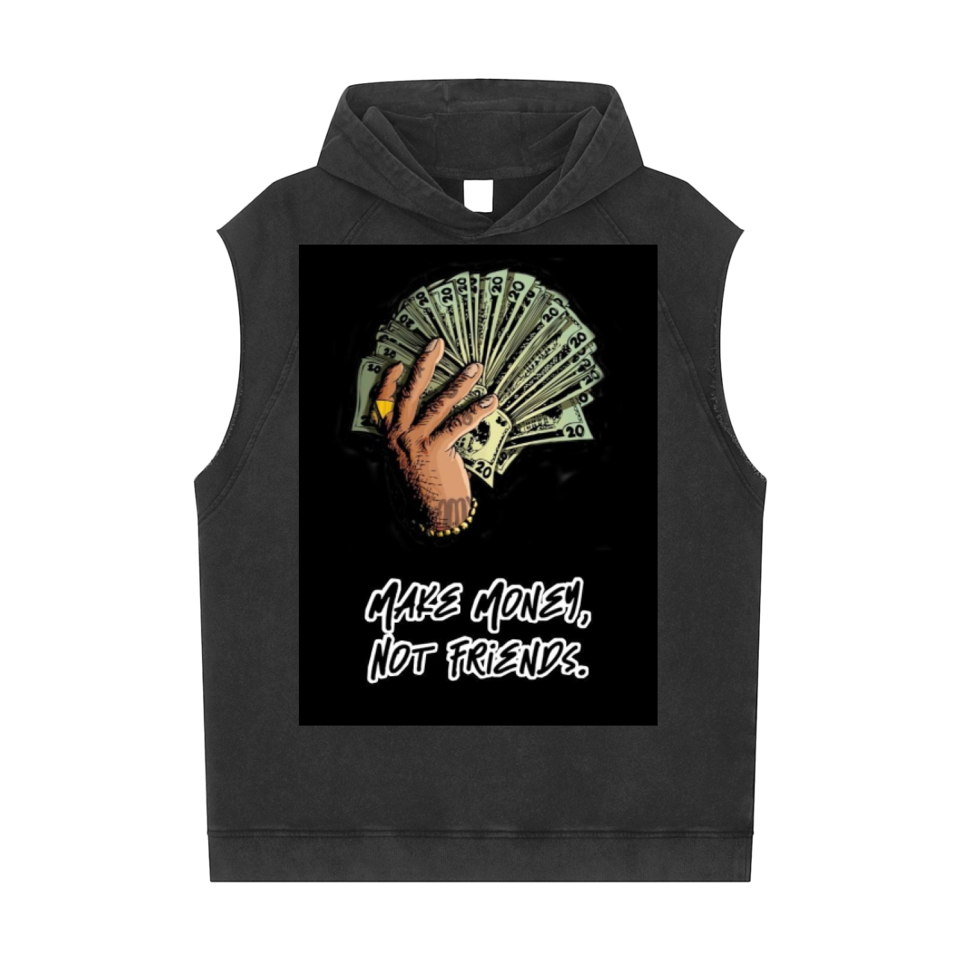 Snow Washed Sleeveless Hoodie