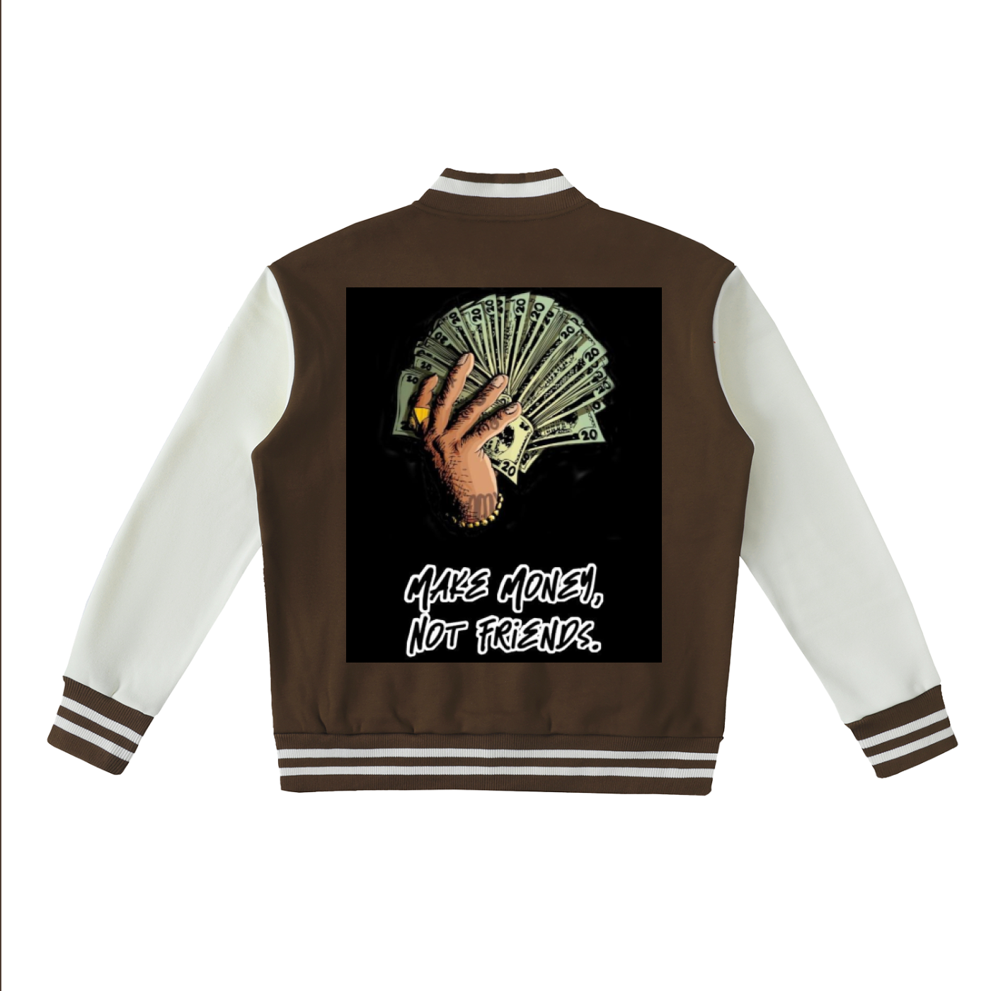 Two-Tone Fleeced Varsity Jacket