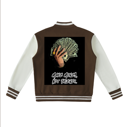 Two-Tone Fleeced Varsity Jacket