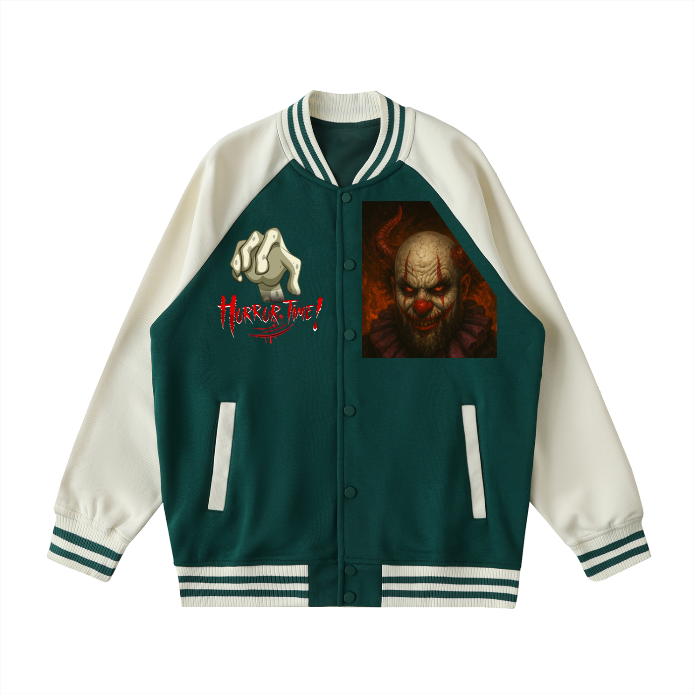 Two Tone Raglan Sleeve Varsity Jacket