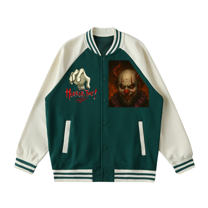 Two Tone Raglan Sleeve Varsity Jacket