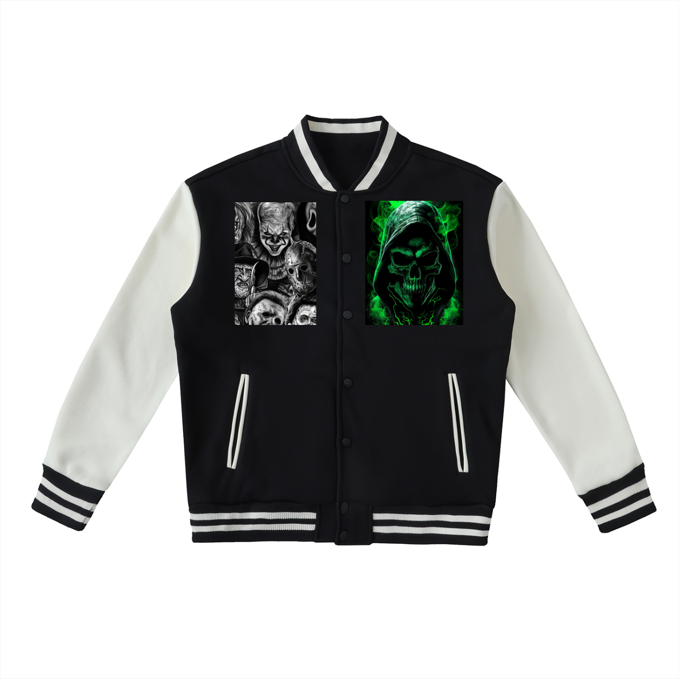 Two-Tone Fleeced Varsity Jacket