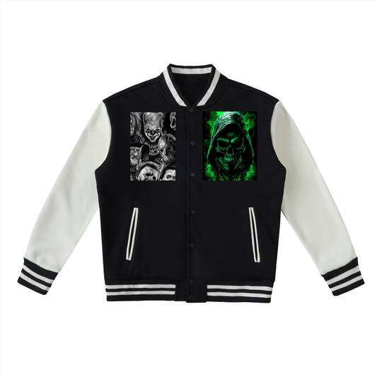Two-Tone Fleeced Varsity Jacket