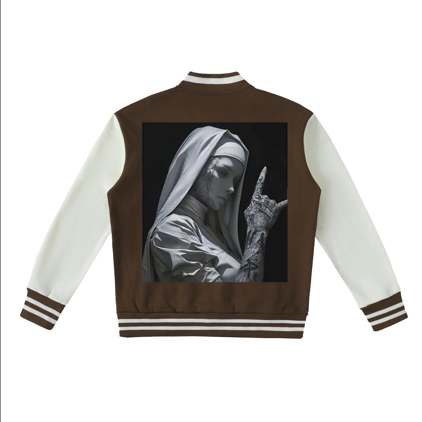 Two-Tone Fleeced Varsity Jacket