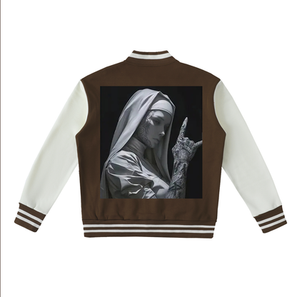 Two-Tone Fleeced Varsity Jacket