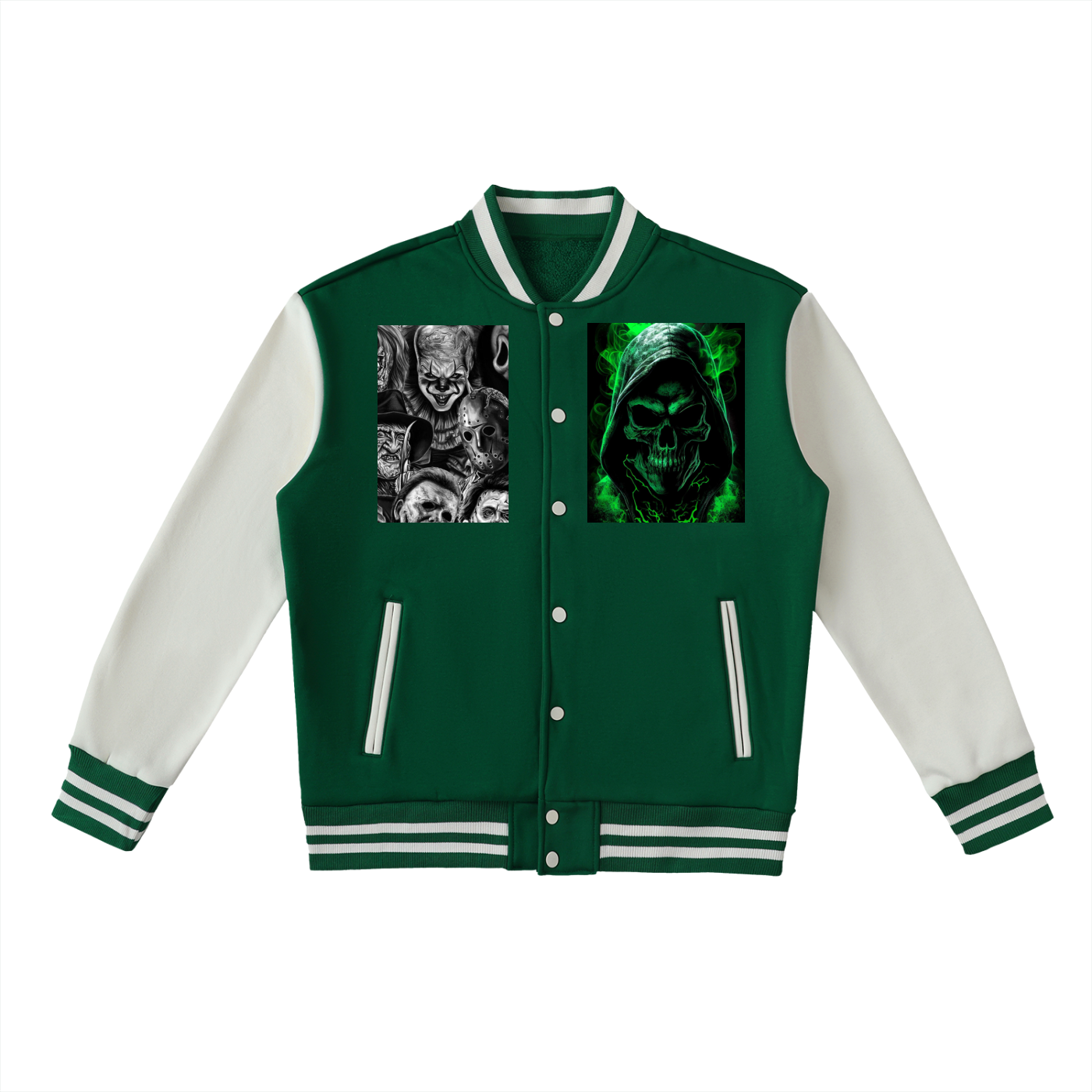 Two-Tone Fleeced Varsity Jacket