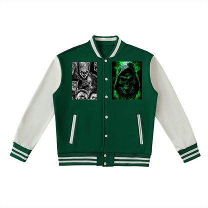 Two-Tone Fleeced Varsity Jacket