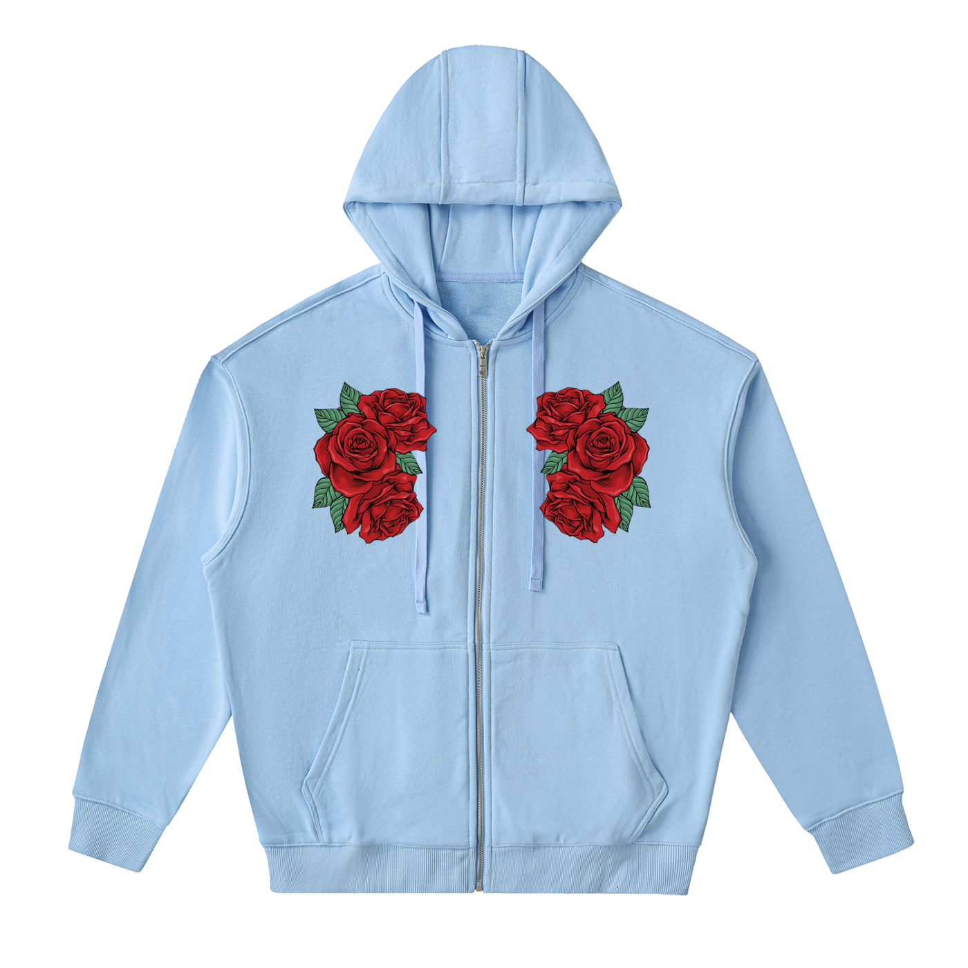Drop-Shoulder Zip Up Hoodie