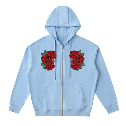 Drop-Shoulder Zip Up Hoodie