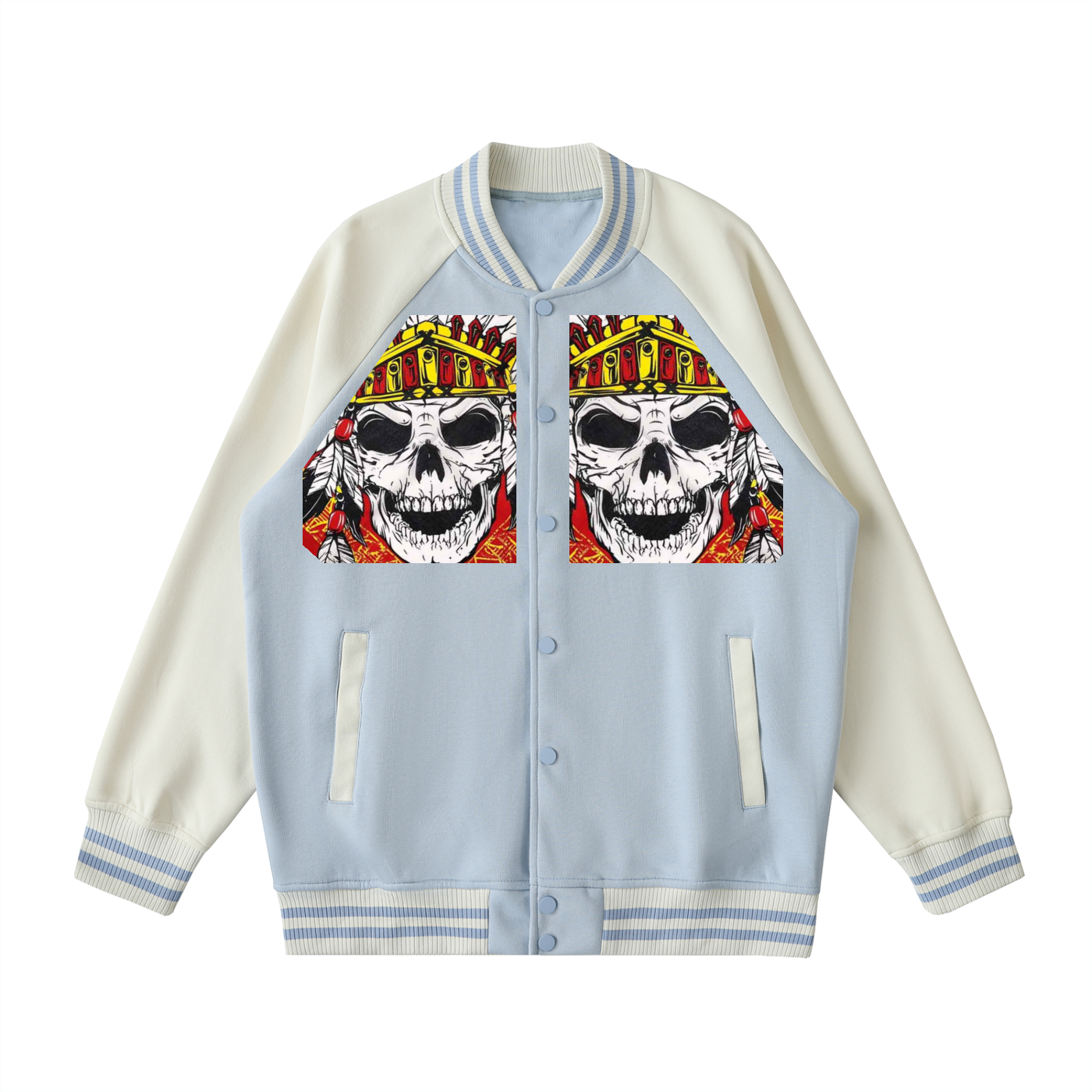 Two Tone Raglan Sleeve Varsity Jacket