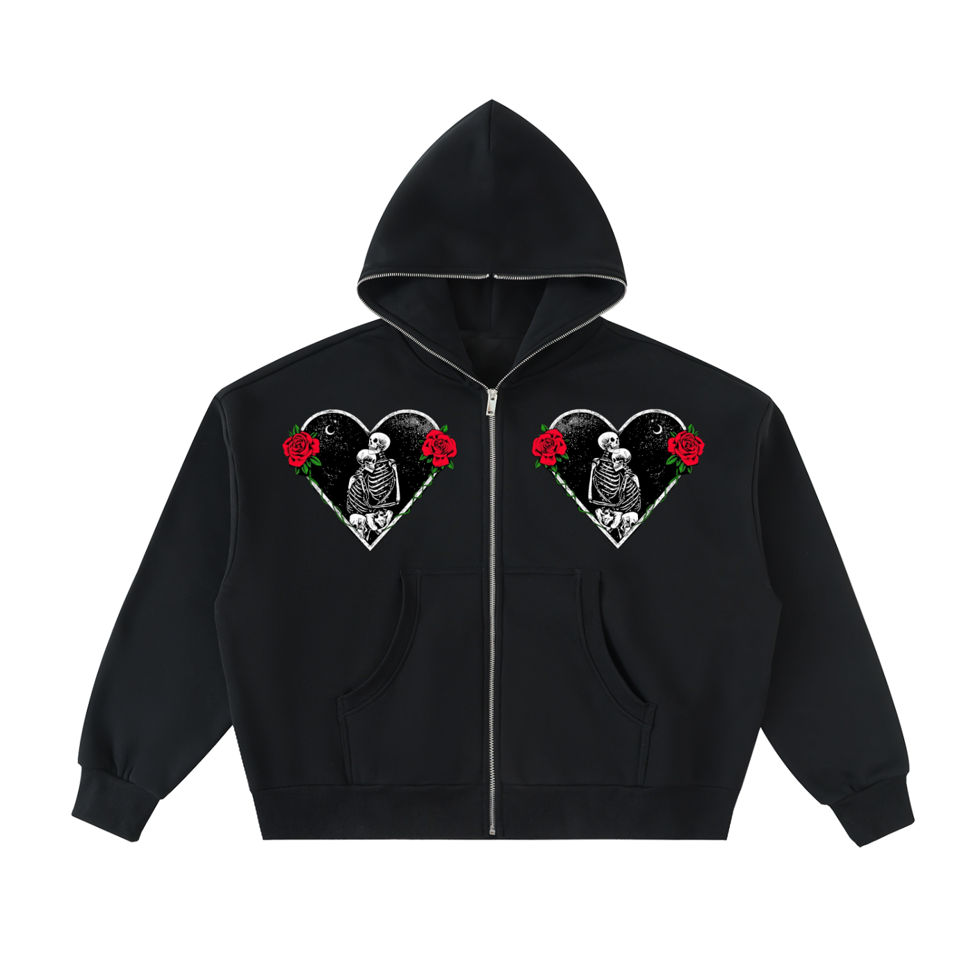 Fleeced Full-Zip Boxy Hoodie