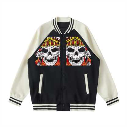 Two Tone Raglan Sleeve Varsity Jacket
