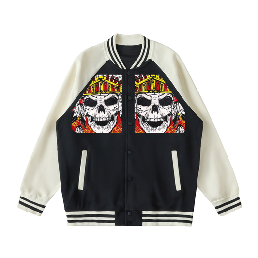 Two Tone Raglan Sleeve Varsity Jacket