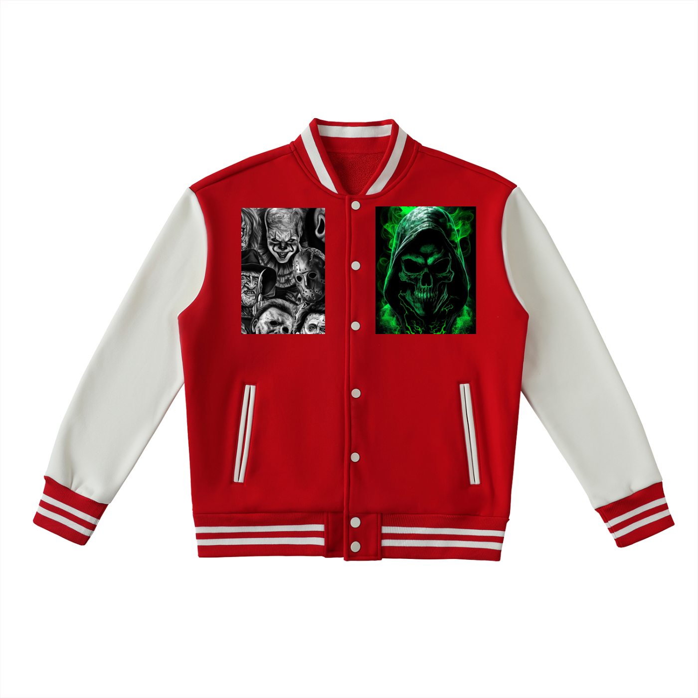 Two-Tone Fleeced Varsity Jacket