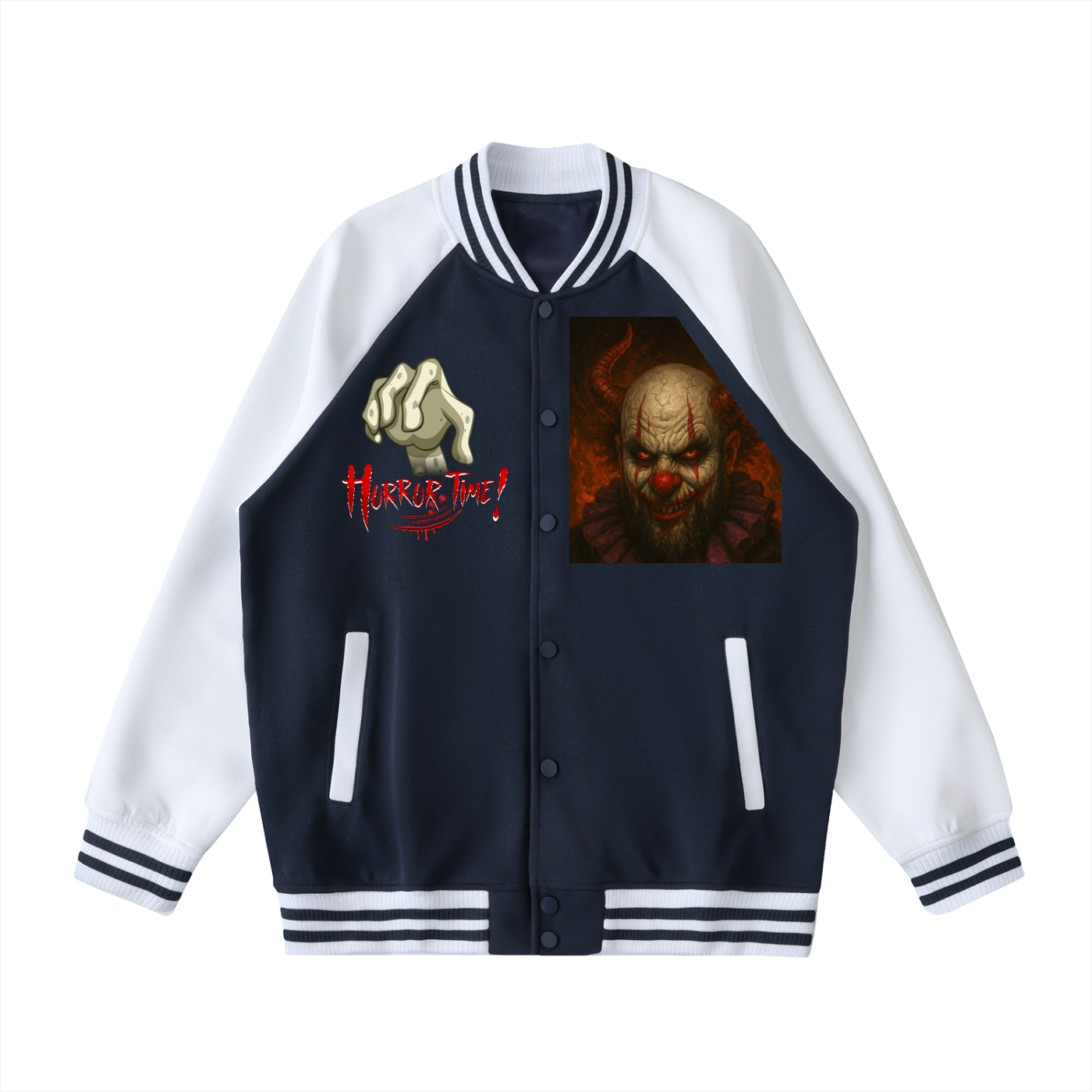 Two Tone Raglan Sleeve Varsity Jacket