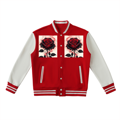 Two-Tone Fleeced Varsity Jacket