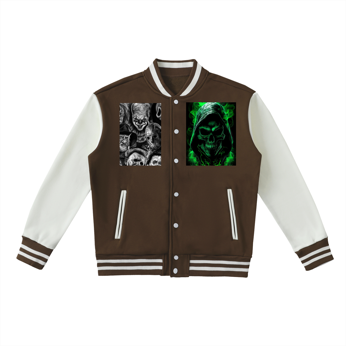 Two-Tone Fleeced Varsity Jacket
