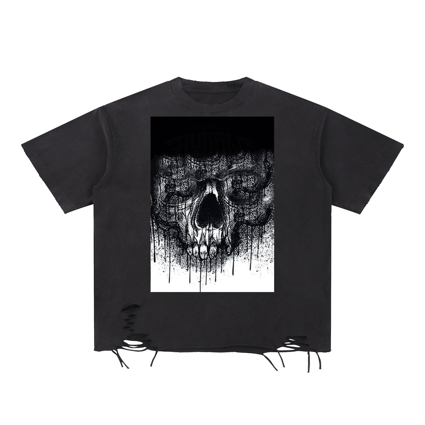 Snow Washed Raw-Hem T-Shirt