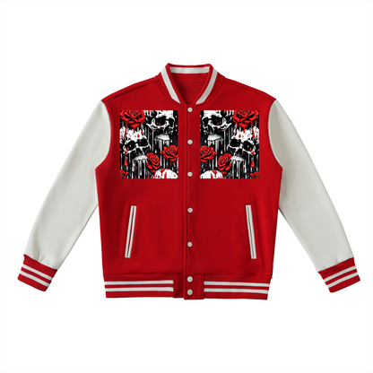 Two-Tone Fleeced Varsity Jacket