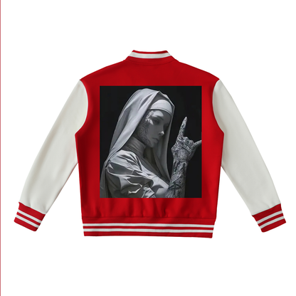 Two-Tone Fleeced Varsity Jacket