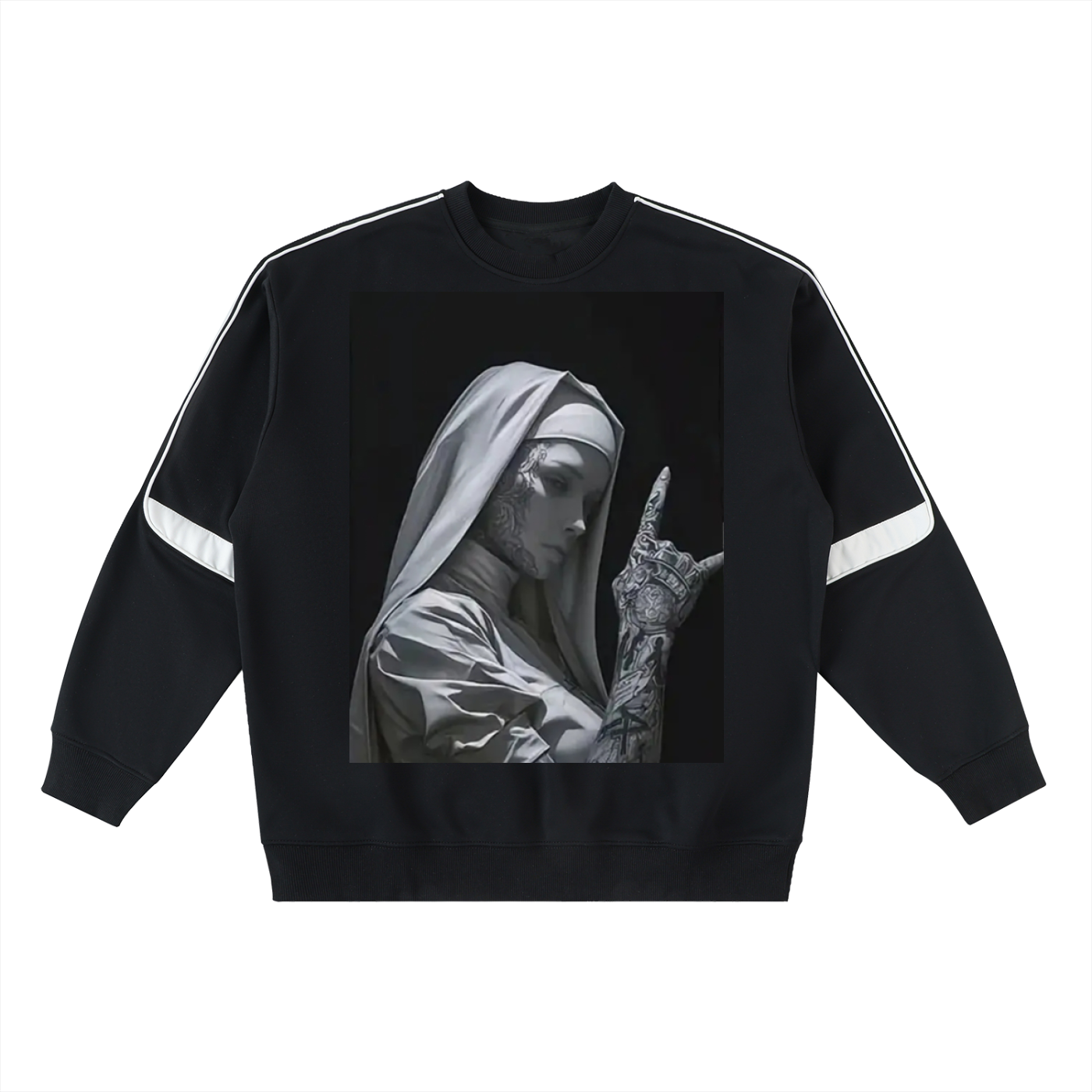 Oversized Crewneck Taped Sweatshirt