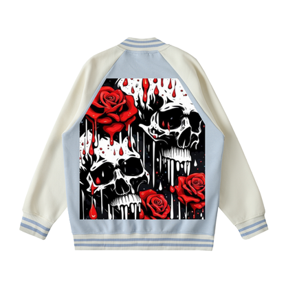 Two Tone Raglan Sleeve Varsity Jacket