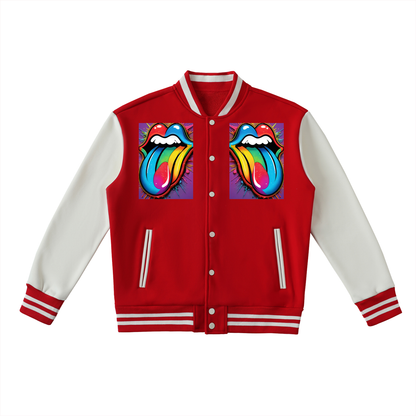 Two-Tone Fleeced Varsity Jacket