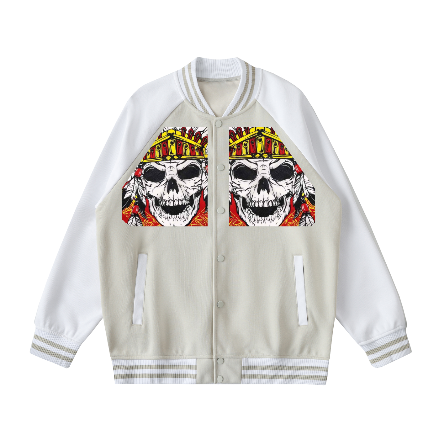 Two Tone Raglan Sleeve Varsity Jacket