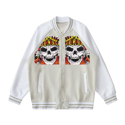 Two Tone Raglan Sleeve Varsity Jacket