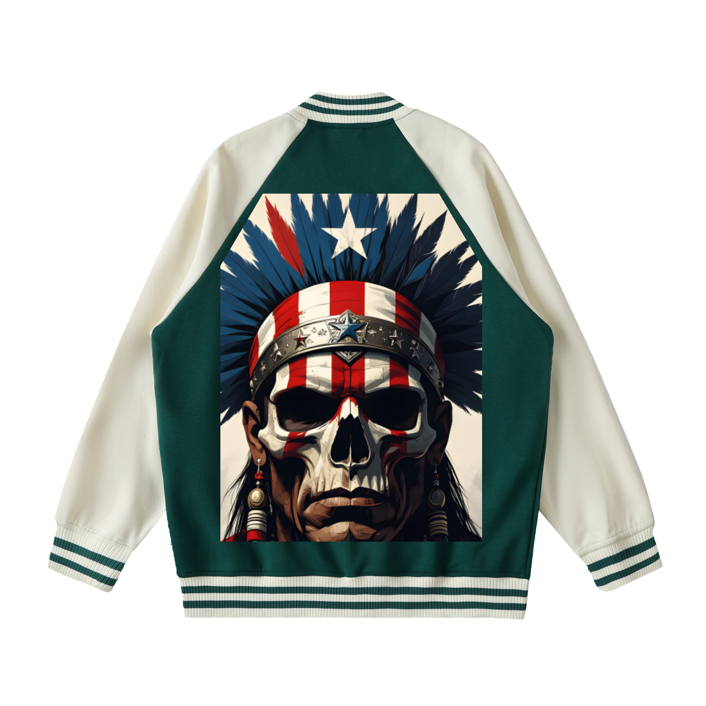 Two Tone Raglan Sleeve Varsity Jacket