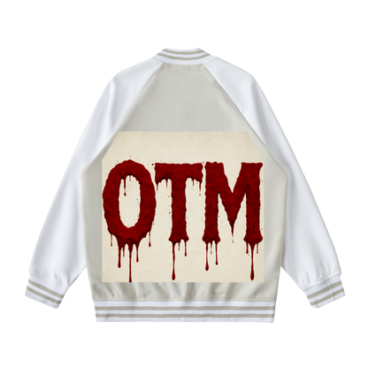 Two Tone Raglan Sleeve Varsity Jacket