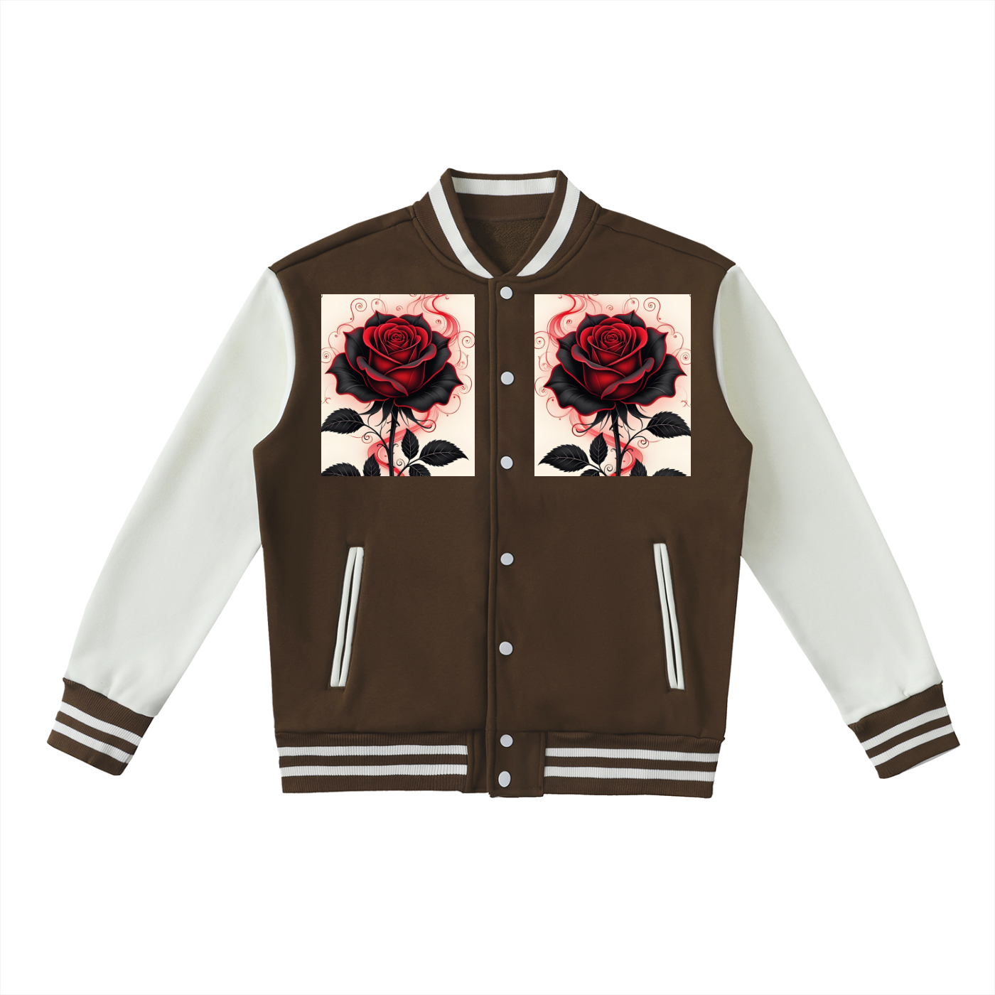 Two-Tone Fleeced Varsity Jacket
