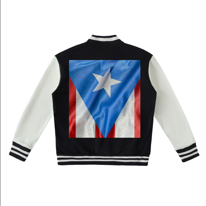 Two-Tone Fleeced Varsity Jacket