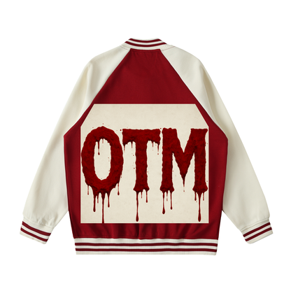 Two Tone Raglan Sleeve Varsity Jacket