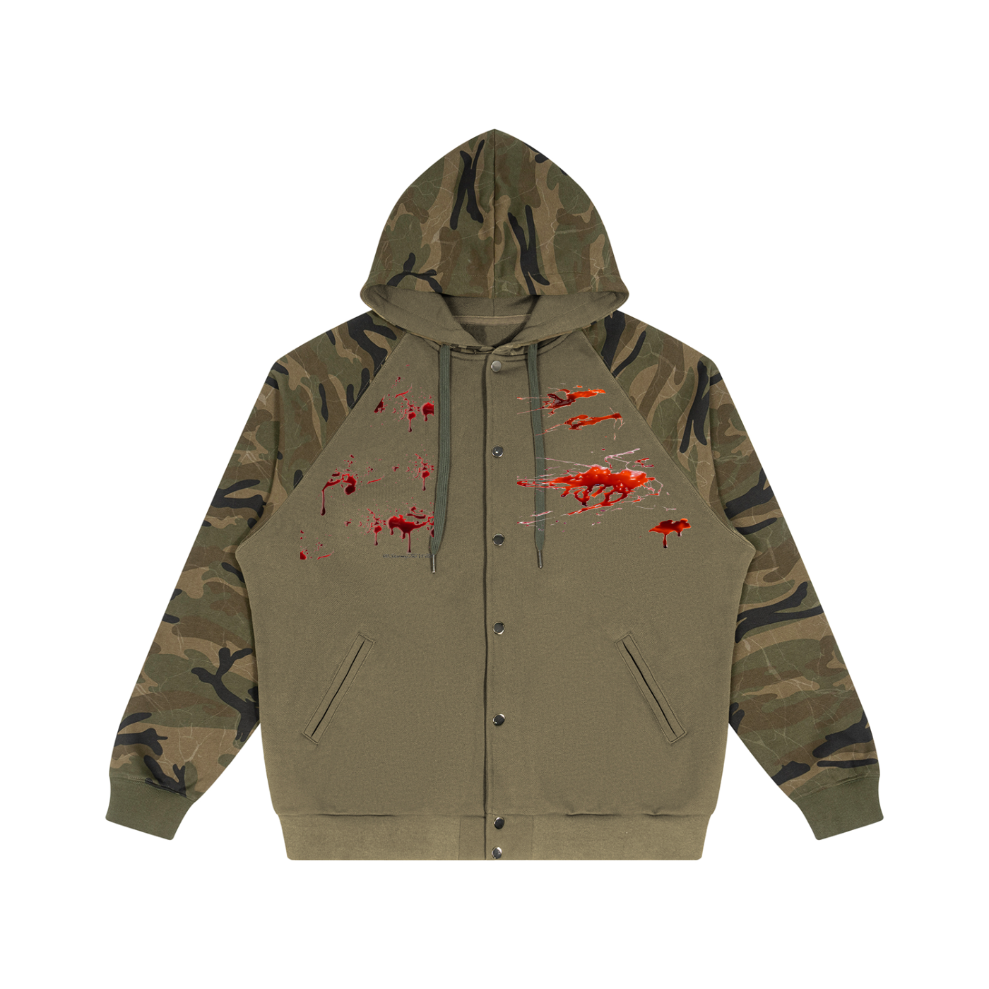 Unisex Camo-Splice Raglan Zip Hoodie