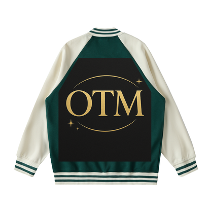 Two Tone Raglan Sleeve Varsity Jacket