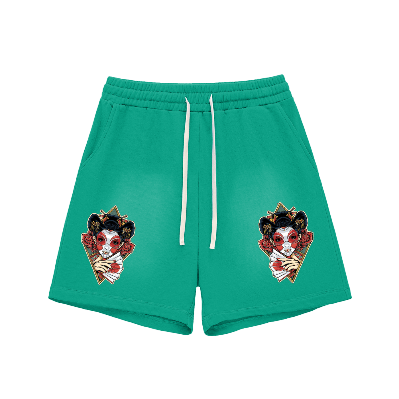 Sun Fade Raw Edge Cotton Shorts