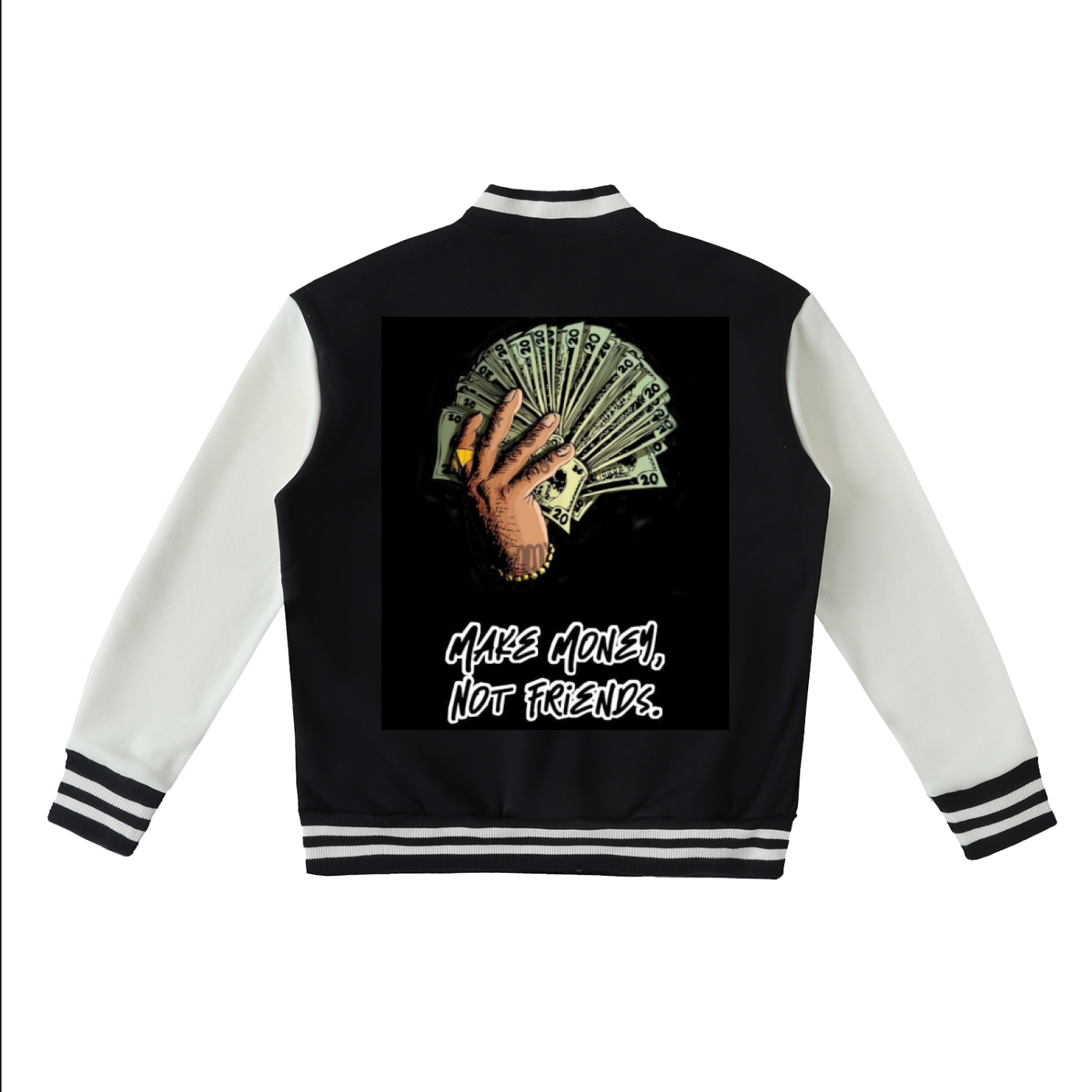 Two-Tone Fleeced Varsity Jacket
