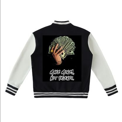 Two-Tone Fleeced Varsity Jacket
