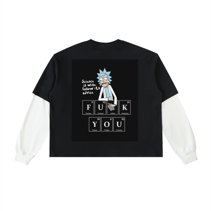 Layered Contrast Sleeve Cotton T-Shirt