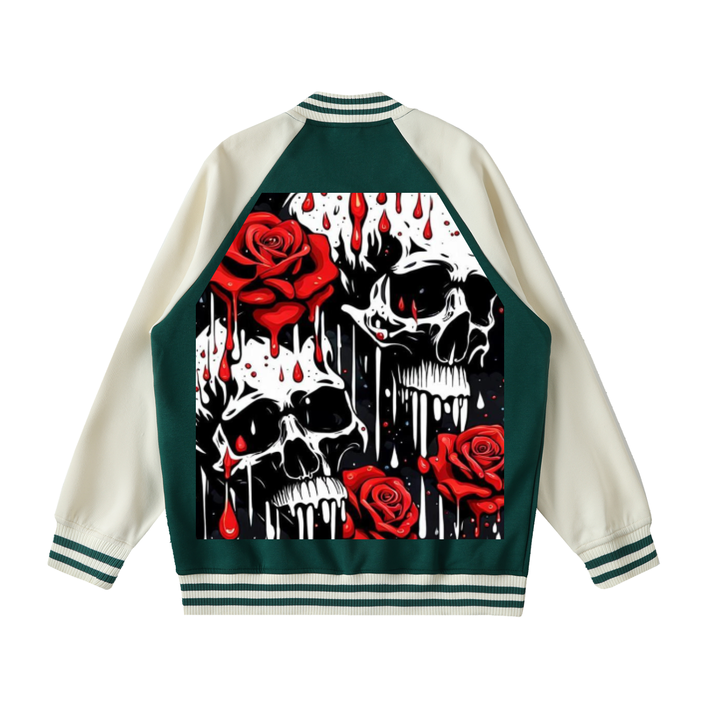 Two Tone Raglan Sleeve Varsity Jacket