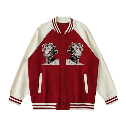Two Tone Raglan Sleeve Varsity Jacket