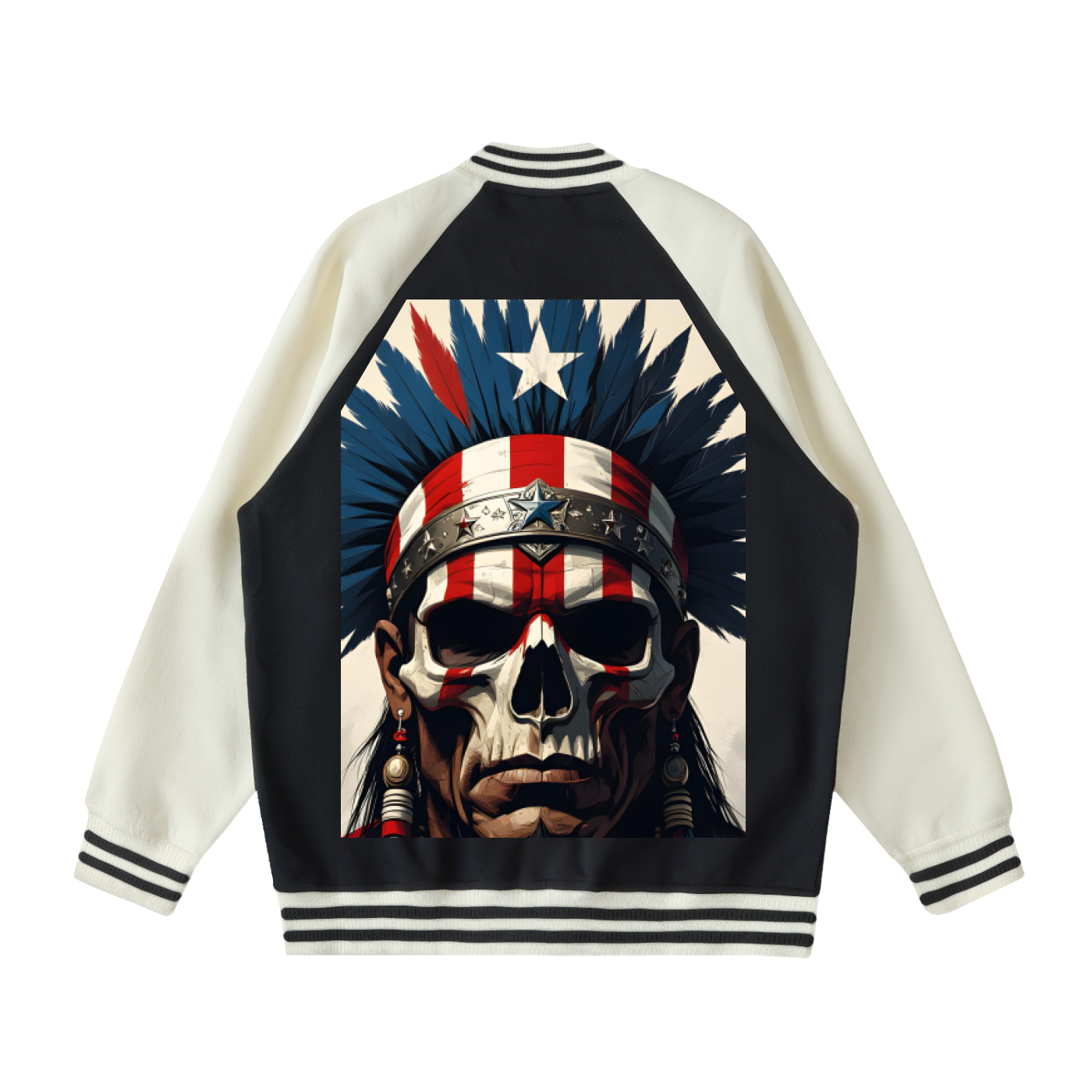 Two Tone Raglan Sleeve Varsity Jacket