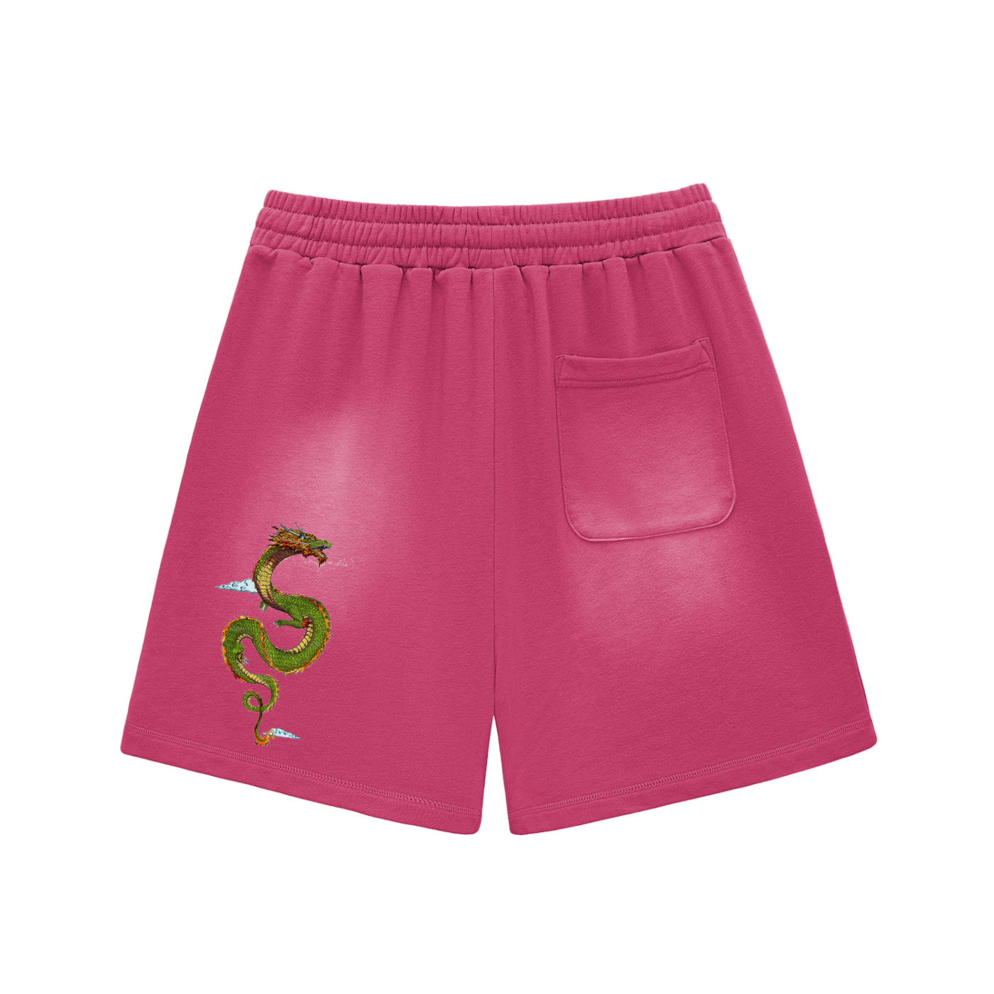 Sun Fade Raw Edge Cotton Shorts