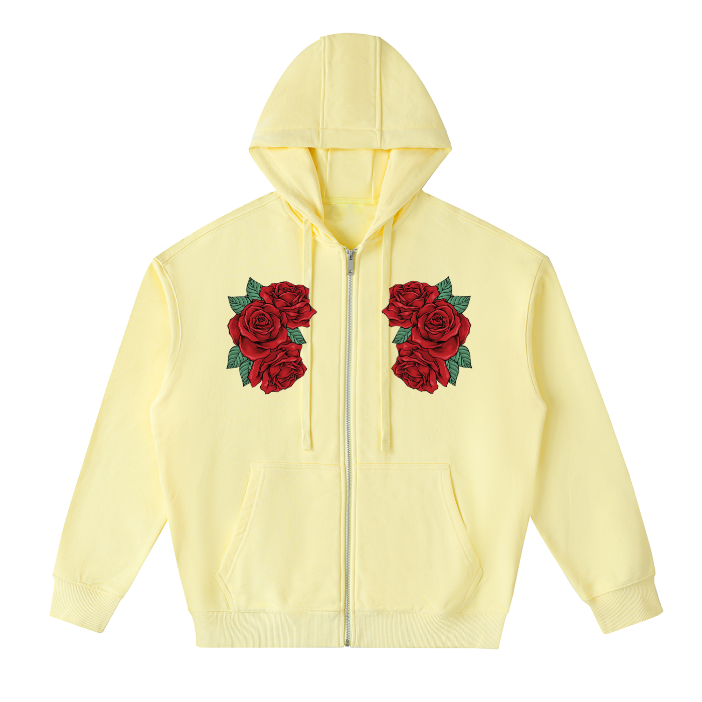 Drop-Shoulder Zip Up Hoodie