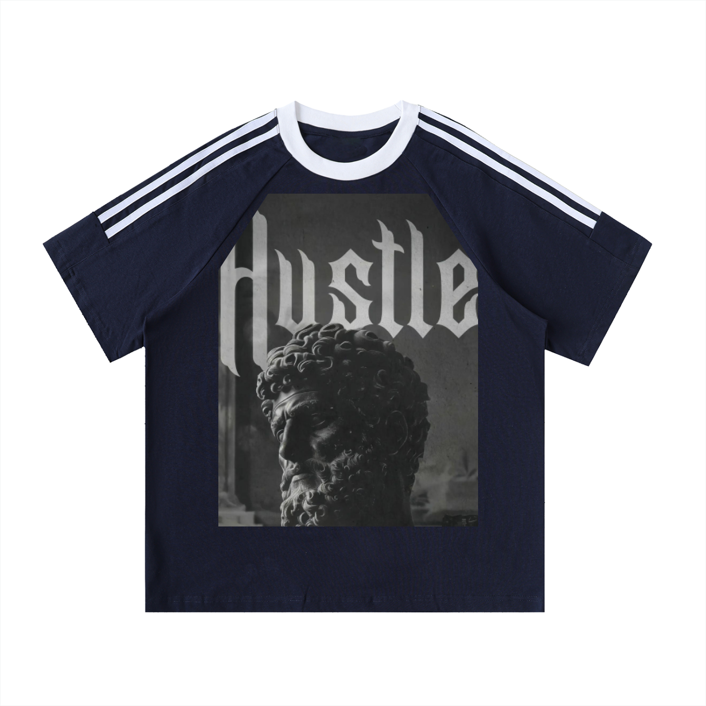 Contrast Tape Crewneck Cotton T-Shirt
