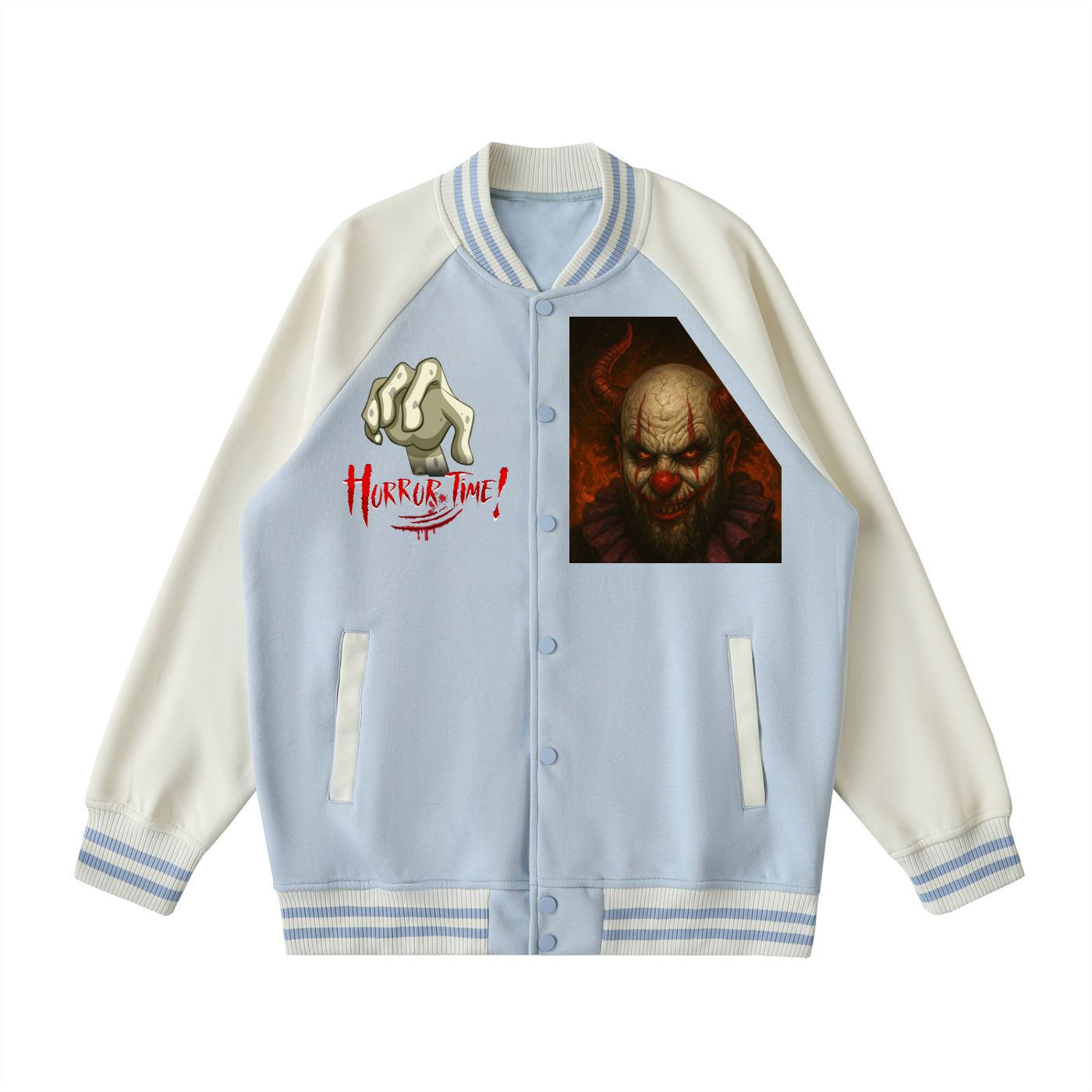 Two Tone Raglan Sleeve Varsity Jacket